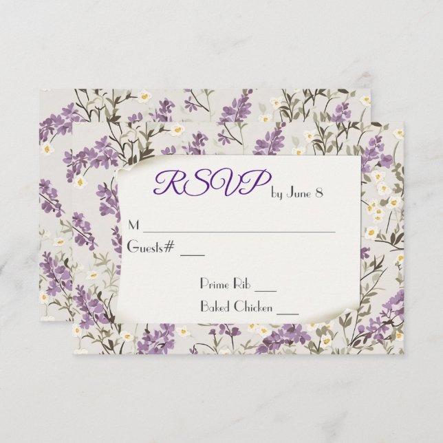 Lilas de Boda RSVP (Anverso / Reverso)