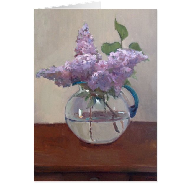 Lilas en el florero de cristal (Frente)
