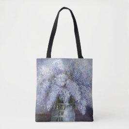 "Lilas en la bolsa de asas del jardín de la