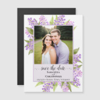 Lilas y lavanda fotográfica para tarjeta de boda '
