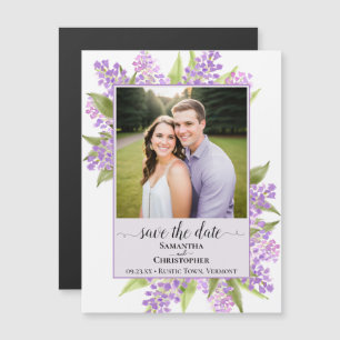 Lilas y lavanda fotográfica para tarjeta de boda '