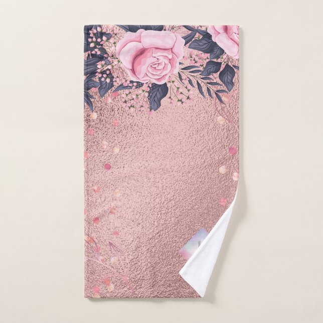 Lilibet Monograma Rosegold Floral fit para Princes (Toalla de mano)