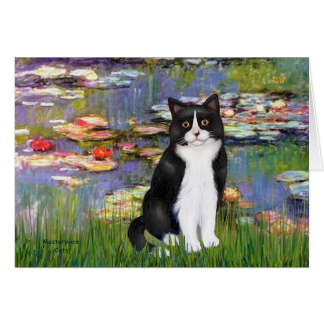 Lilies 2 - Gato negro y blanco (Anverso (Horizontal))