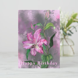 Lilies con tarjeta de cumpleaños de Lily Flowers -
