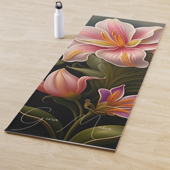 Lilies Floral Yoga Mat (In situ)