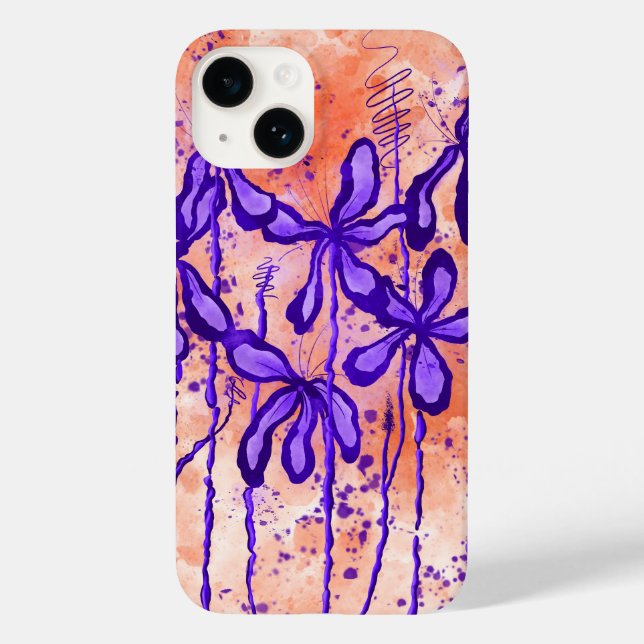 Lilies Tropical Sky iPhone 14 Funda (Reverso )