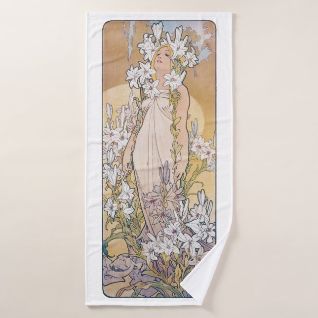 Lily (Cuatro Flores), Alphonse Mucha (Toalla de baño)