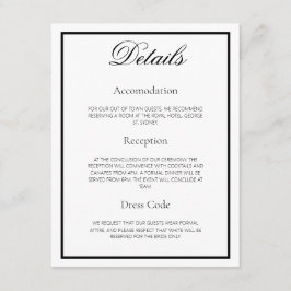 Lily - Elegante tarjeta de detalles de Boda monocr