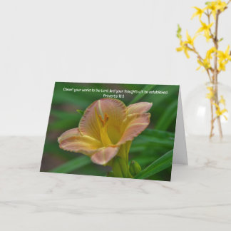 Lily Flower Buena Biblia de trabajo Verso tarjeta 