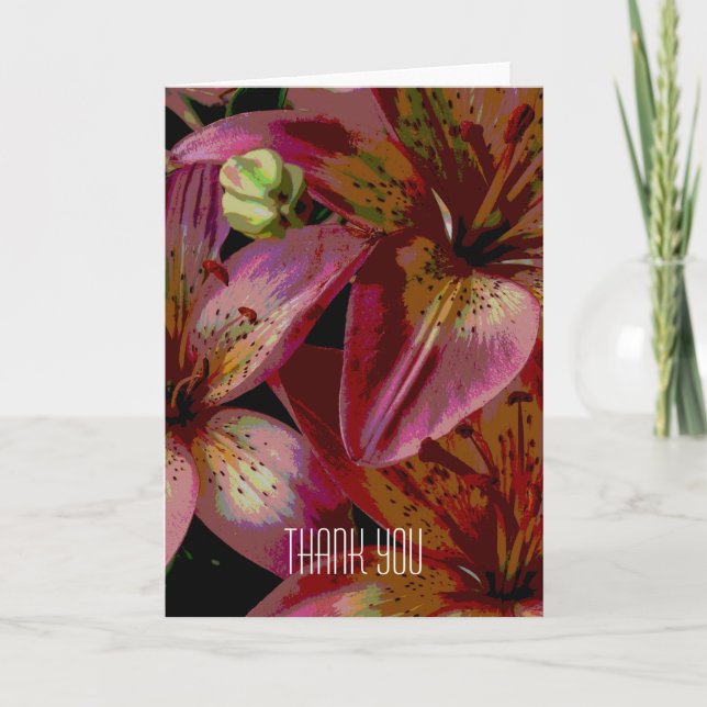 Lily Flower Gracias Tarjeta (Anverso)