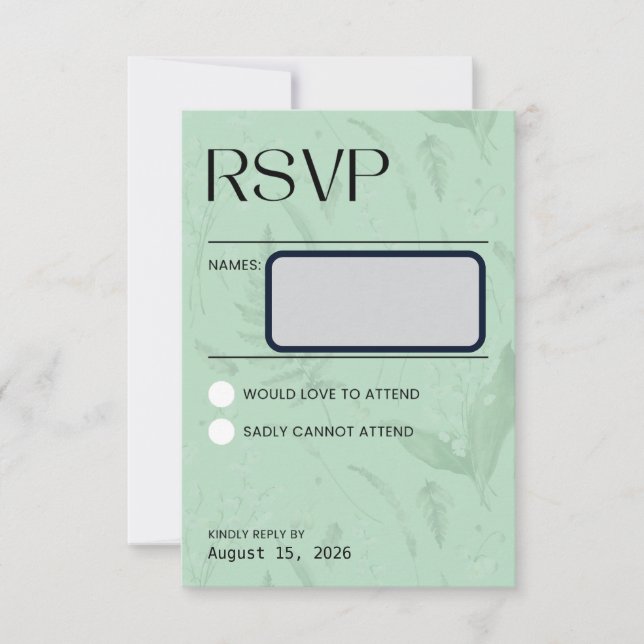 Lily of the Valley - Soft Green RSVP (Anverso)