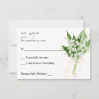 Lily of the Valley White Floral no Meal RSVP