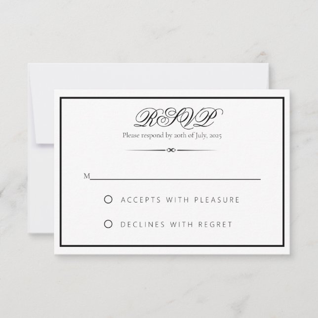 Lily - Tarjeta de respuesta monocroma elegante RSV (Anverso)