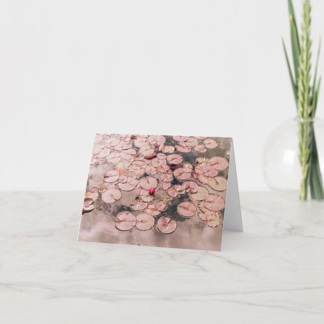 Lilypads en rosa Blank Notecard (Anverso)