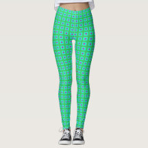 Lima Verde Acuático con Pequeño Patrón > Leggings