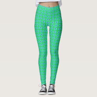 Lima Verde Acuático con Pequeño Patrón > Leggings