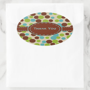 Lime Bouncing Dots Gracias Pegatinas