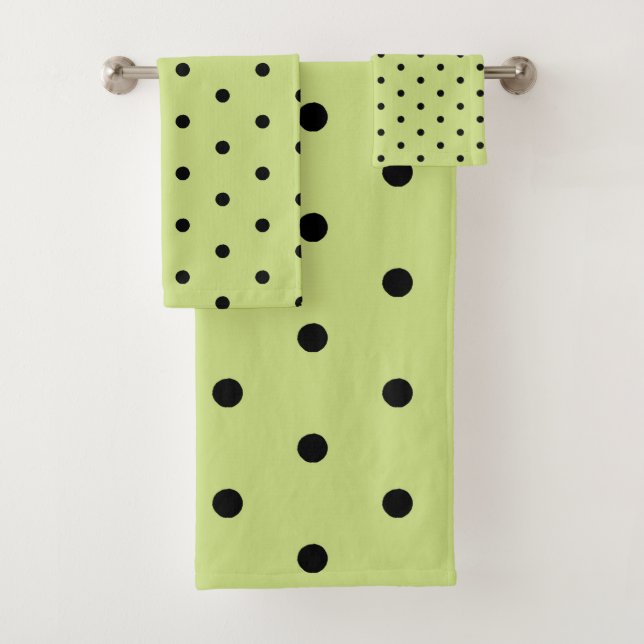 Lime Chartreuse Whimsical Black Polka (In situ)
