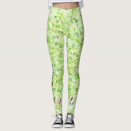 Lime Cream personalizado Green Piano Book Leggings