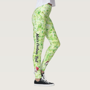 Lime Cream personalizado Green Piano Book Leggings