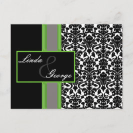 lime damask Wedding tarjeta rsvp