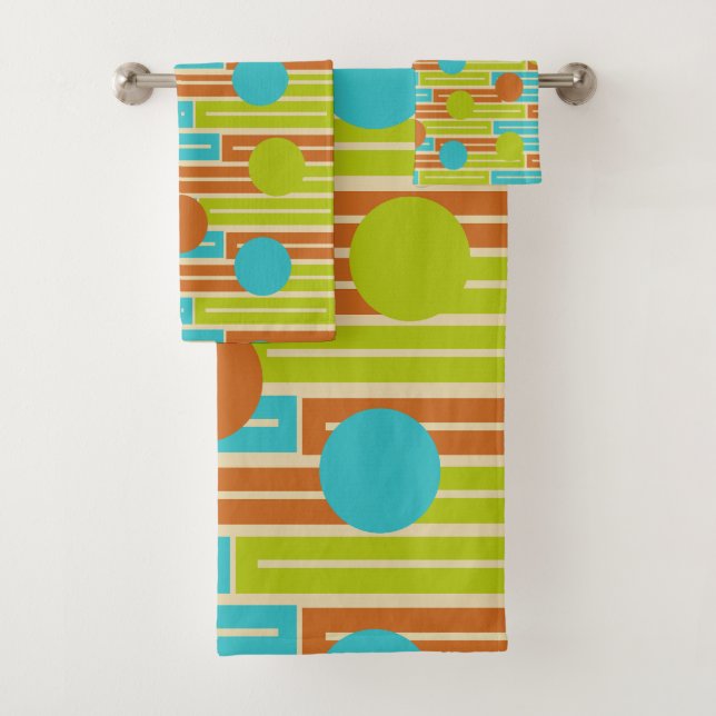 Lime Green, Cinnamon Brown, Turquesa Rectángulos (In situ)