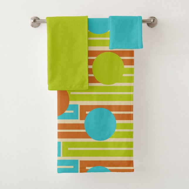 Lime Green, Cinnamon Brown, Turquesa Rectángulos B (In situ)