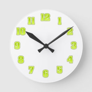 Lime Green en plantilla de reloj amarillo
