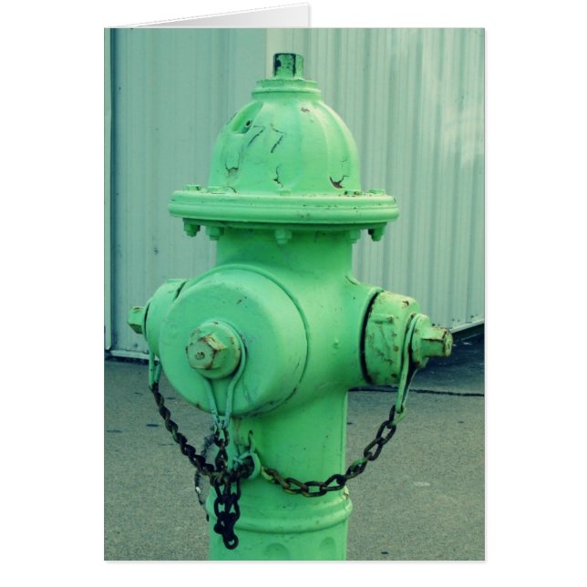 Lime Green Fire Hydrant Blank Tarjeta de felicitac (Frente)