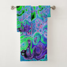 Lime Green Groovy Resumen Retro Liquid Swirl