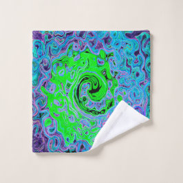 Lime Green Groovy Resumen Retro Liquid Swirl