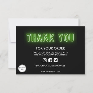 Lime Green Neon Rótulo Gracias Media Insert