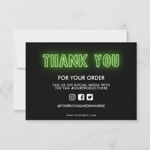 Lime Green Neon Rótulo Gracias Media Insert