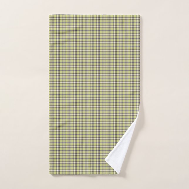 Lime Green Plaid Classic Pattern Retro (Toalla de mano)