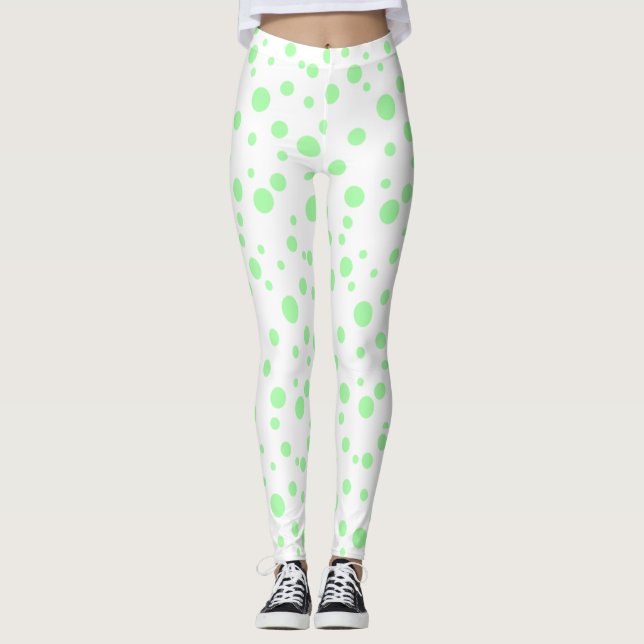 Lime Green Polka Doted Leggings (Anverso)