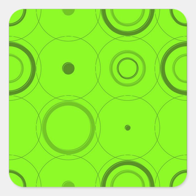 Lime, Green Retro Resumen De Pegatinas De Arte (Anverso)