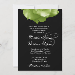 LIME GREEN Rosa Petals Invitación a la boda