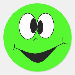 Lime Green Silly Googlie Eyes Face Pegatinas