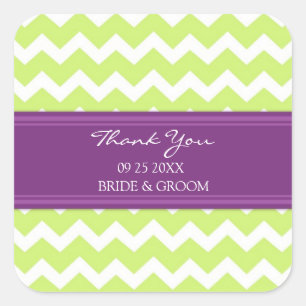 Lime Plum Chevron Gracias Etiquetas De Favor De La