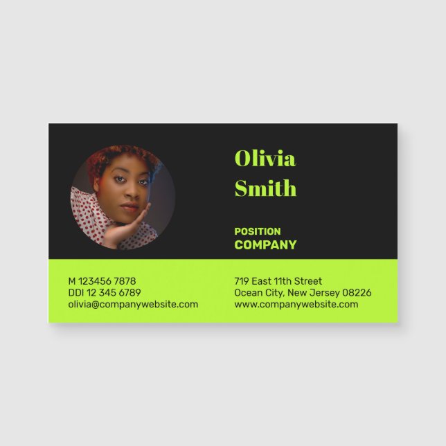 Lime Profesional Entreprendedor Biz Card Magnet (Anverso)