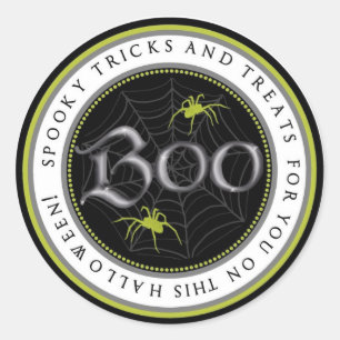 Lime Spider Web Halloween favorece a los Pegatinas