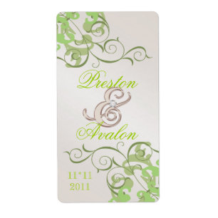Lime Swirl Champagne Etiqueta De Vino Rodado