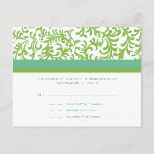 Lime y matrimonio Verde azulado RSVP