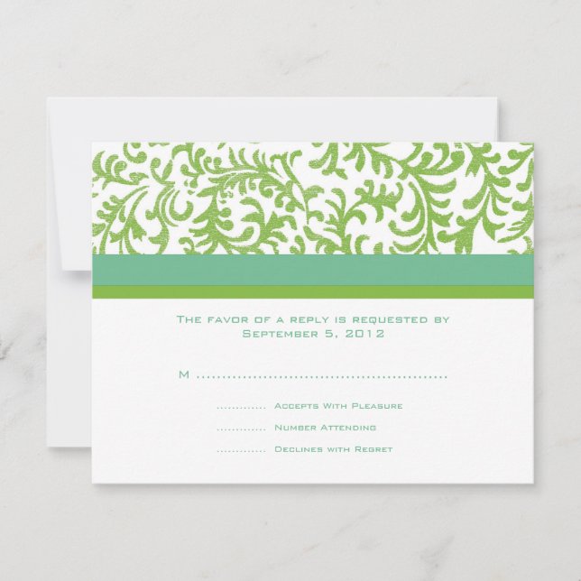 Lime y matrimonio Verde azulado RSVP (Anverso)