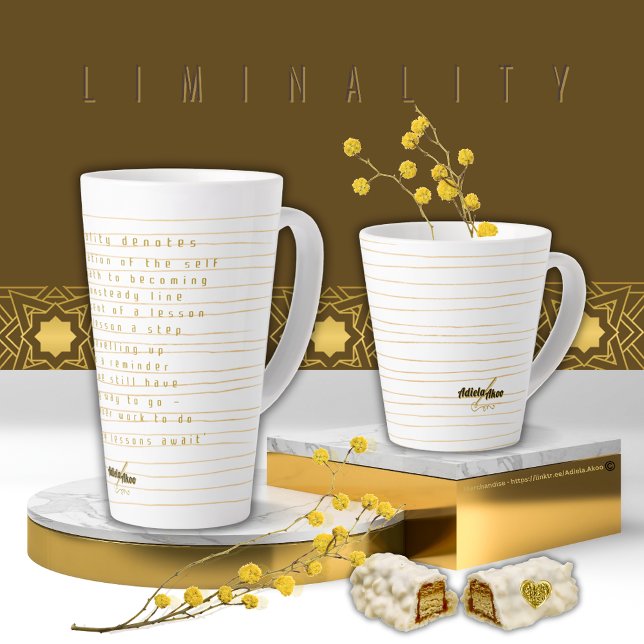 Liminalidad de la pequeña taza de latte del poeta  (Liminality Latte Mugs designed by Poet Adiela Akoo. Love it? GET it! Shop inspirational gift combos!)