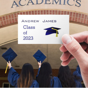 Límite de graduación azul 2023 - tarjeta de nombre