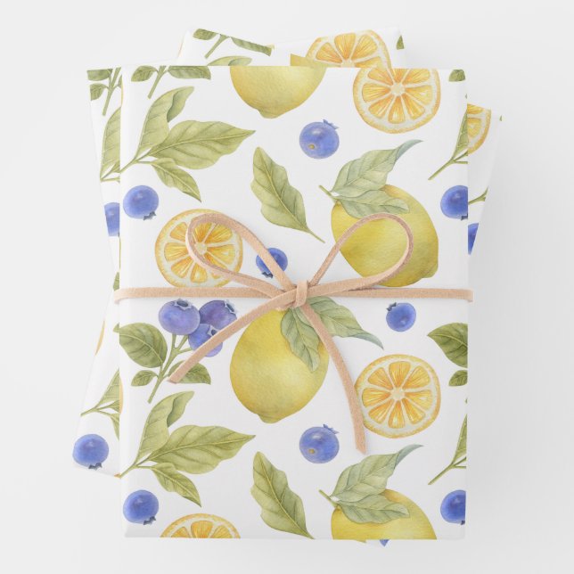 Limón acuático y frutos de arándano con hojas (In situ)