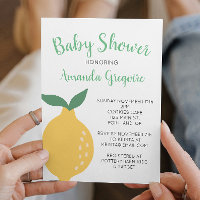 Limón amarillo y deja la invitación a Baby Shower