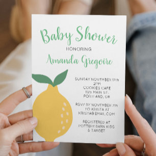 Limón amarillo y deja la invitación a Baby Shower