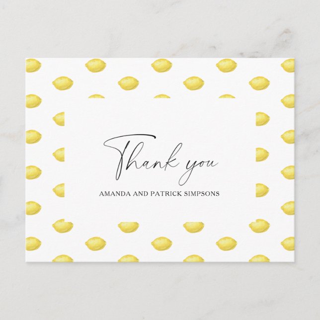 Limón Cítrico - Tarjeta de agradecimiento de boda (Anverso)